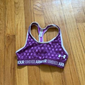 purple under armour sports bra